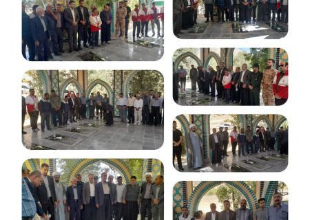 غبار روبی و عطر افشانی گلزار مطهر شهدای شهرپردنجان به مناسبت هفته دفاع مقدس