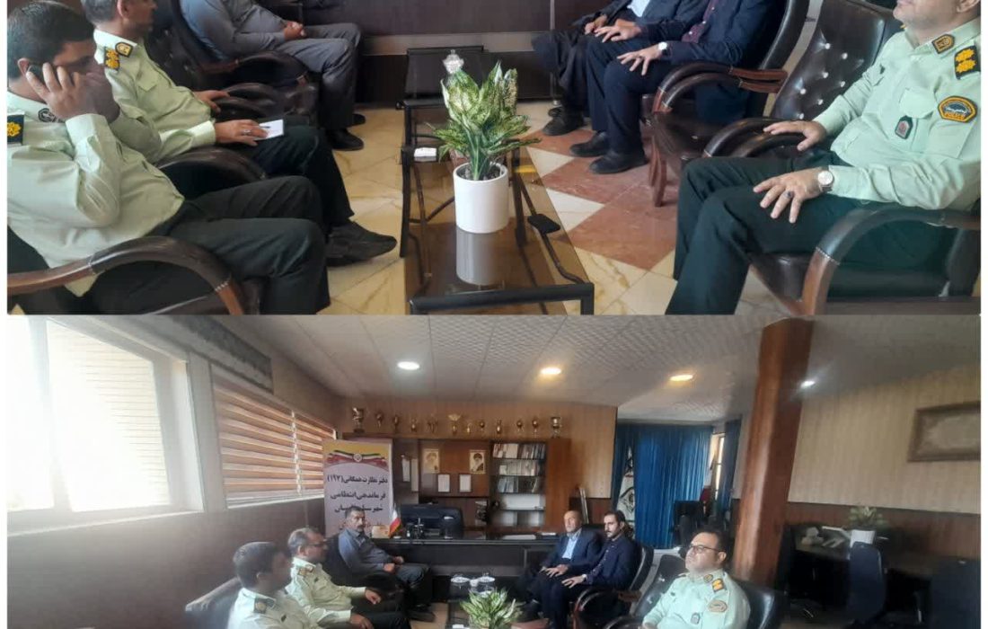 دیدار شهردار و اعضای شورای اسلامی شهر پردنجان با فرمانده نیروی انتظامی شهرستان فارسان