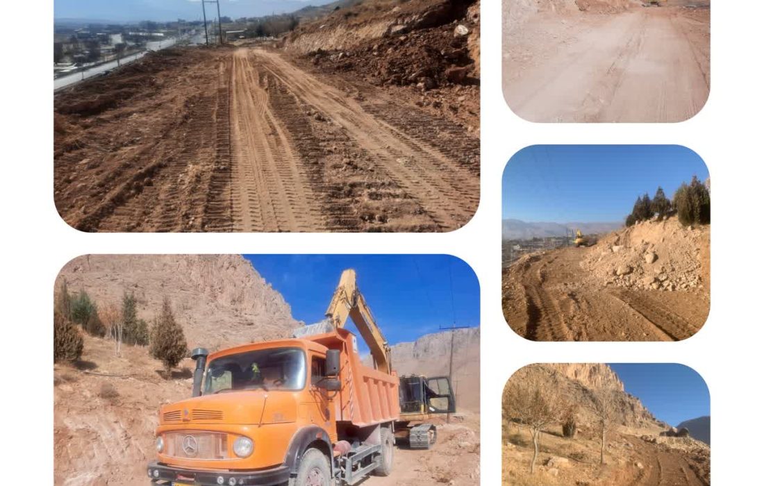 عملیات خاکبرداری و تراسبندی پارک کوهستان شهر پردنجان