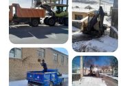 اجرای عملیات بارگیری برف و یخ زدایی از معابر